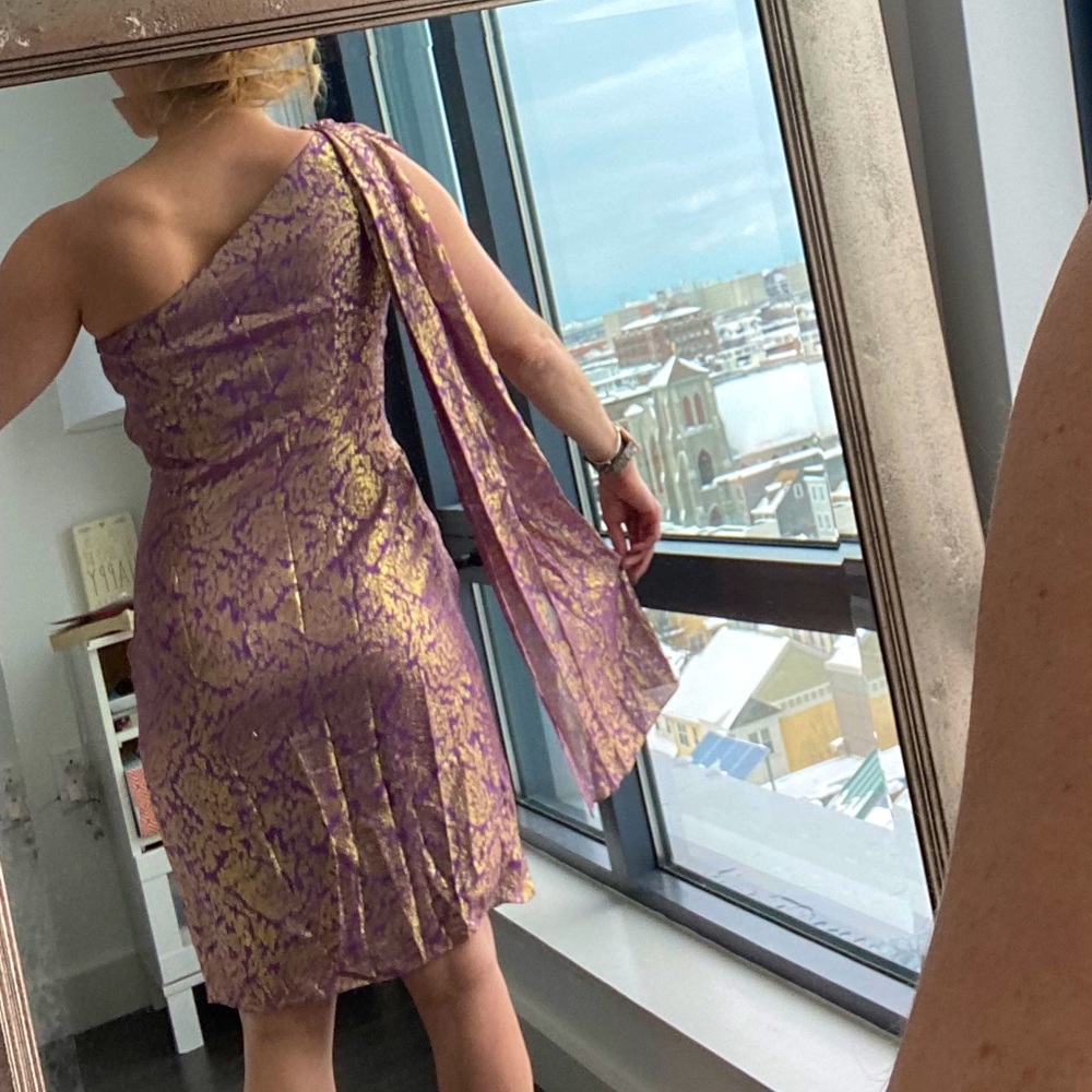 Badgley Mishcka one shoulder cocktail dress - Picture 2 of 10